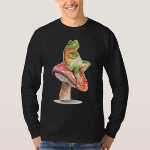 Camiseta Rana Sentada En Hongo Divertida Ranas Lindas Anima