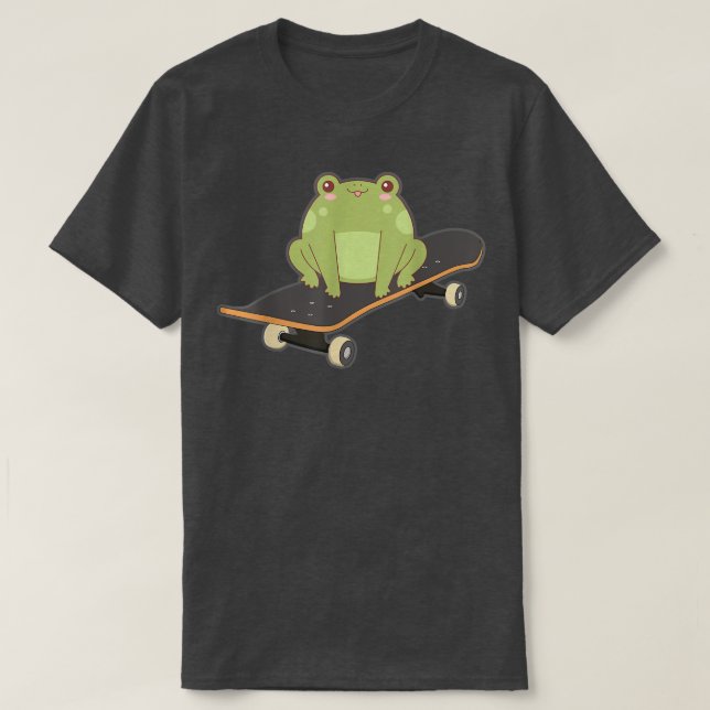 Camiseta Rana Skateboard Funny Kawaii Toad Jugando Japonés (Diseño del anverso)