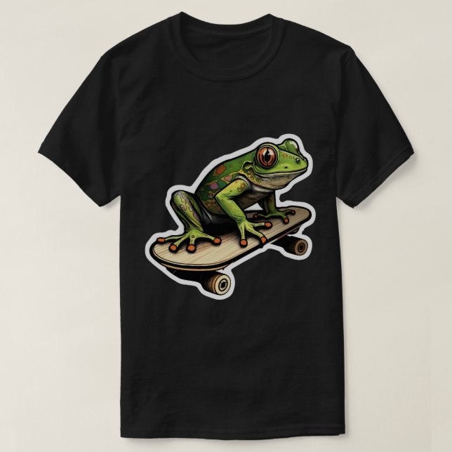Camiseta rana skateboarding (16) (Diseño del anverso)