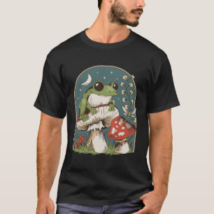 Camiseta Rana sobre el algodón de setas rojas
