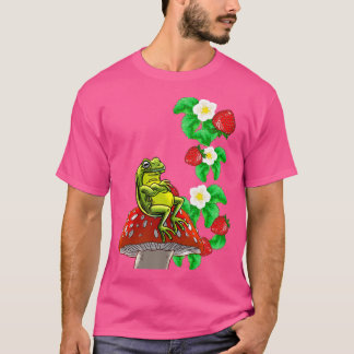 Camiseta Rana Sobre Las Fresas De Hongo Cute Naturaleza Ani