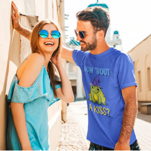 Camiseta Rana soltera divertida ¿Qué tal un beso?
