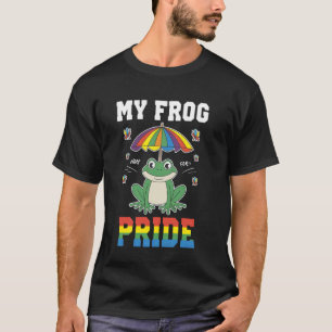 Camiseta Rana Sonriente Bajo Paraguas de Arcoíris
