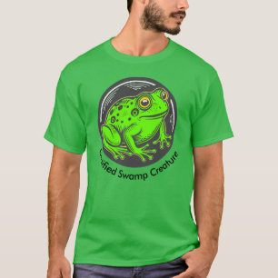 Camiseta Rana Texto Personalizado Criatura de Pantano Certi