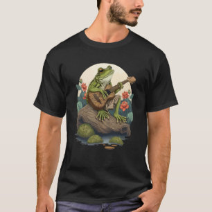 Camiseta Rana tocando guitarra Rana Banjo en tronco Estétic