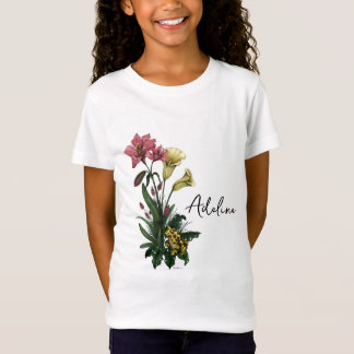 Camiseta Rana tropical cutánea y arte botánico floral lirio