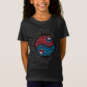 Camiseta Rana Veneno Rojo y Azul Vibrante Yin Yang