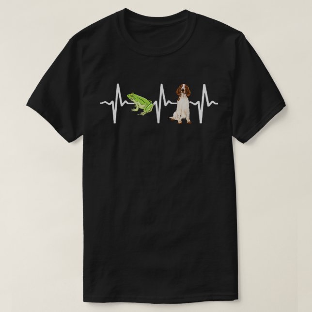 Camiseta Rana verde galesa Springer Spaniel Heartbeat D (Diseño del anverso)