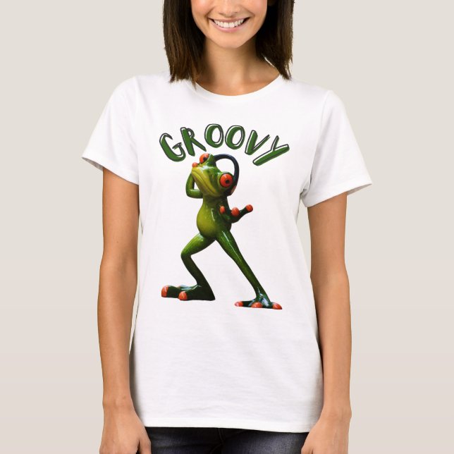 Camiseta Rana verde Groovy (Anverso)