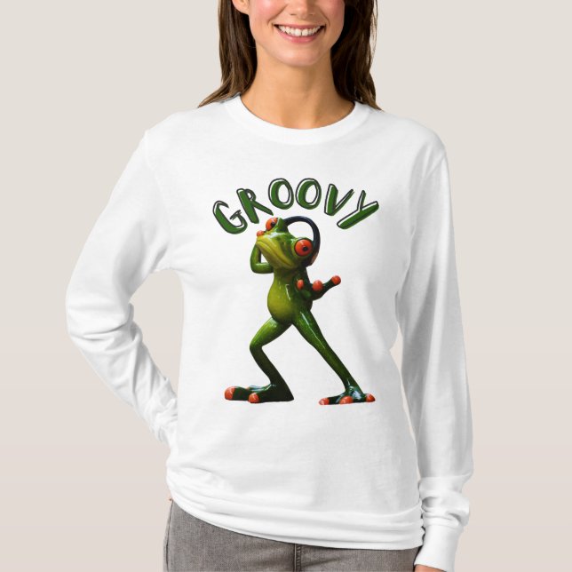 Camiseta Rana verde Groovy (Anverso)