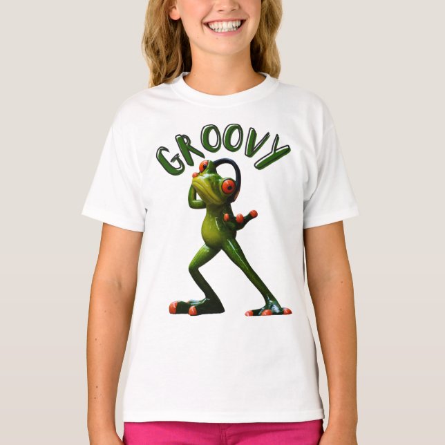 Camiseta Rana verde Groovy (Anverso)
