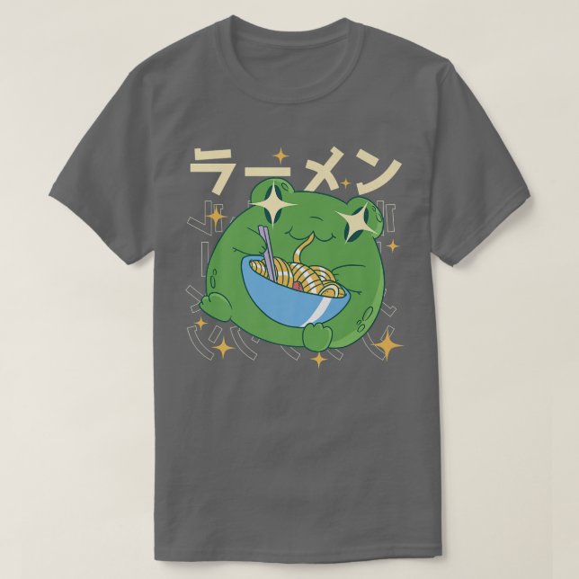Camiseta Rana verde Ramen Kawai Noodle Regalos de ranas jap (Diseño del anverso)