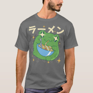 Camiseta Rana verde Ramen Kawai Noodle Regalos de ranas jap