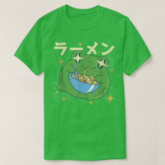 Camiseta Rana verde Ramen Kawai Noodle Regalos de ranas jap (Diseño del anverso)