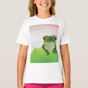 Camiseta Rana verde relajándose en el estanque