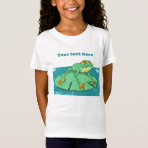 Camiseta Rana verde suave en una almohadilla de lirio
