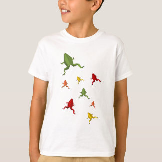 Camiseta rana vibrante de los colores del origami