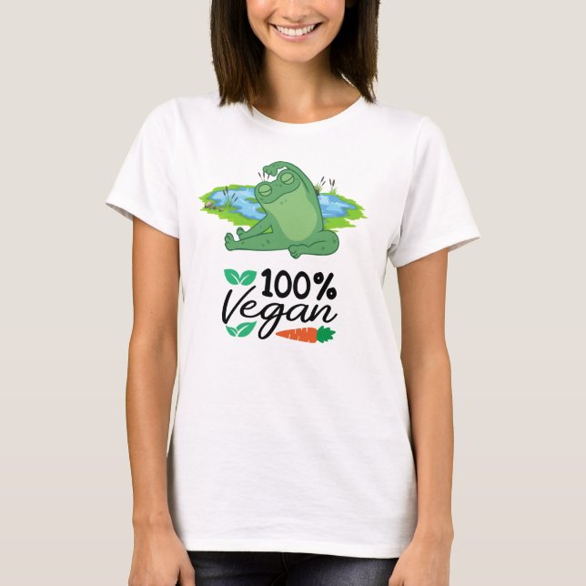 Camiseta Rana Yoga vegan vegetariana (Anverso)