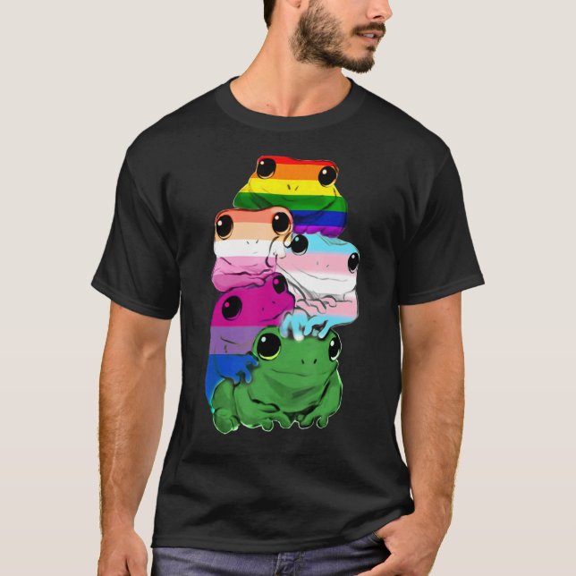 Camiseta Ranas De Anfibios Lgbt Orgullo Gay Arcoiris (Anverso)