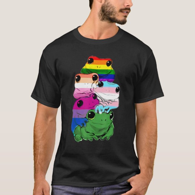Camiseta Ranas De Anfibios Lgbt Orgullo Gay Arcoiris (Anverso)