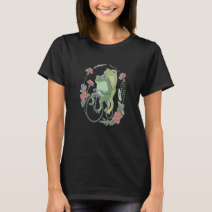 Camiseta ranas de flores de bicicleta