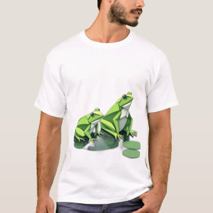 Camiseta Ranas de origen en estilo geométrico
