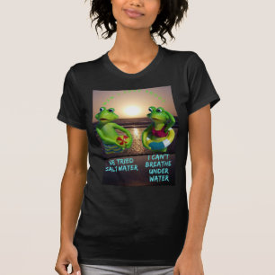 Camiseta ranas divertidas en el mar, hombre, me encantan la