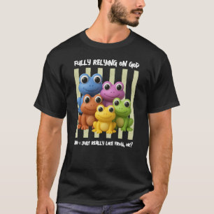 Camiseta Ranas Divertidas que Confían Totalmente en Dios