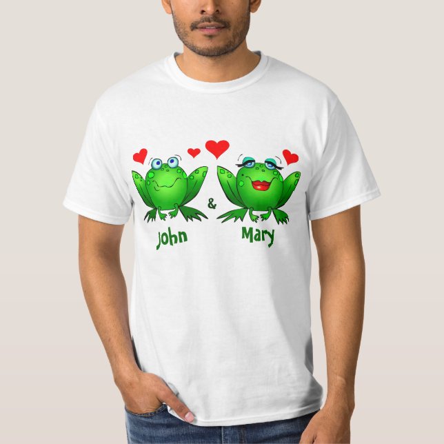Camiseta Ranas en nombres de los amantes del amor (Anverso)