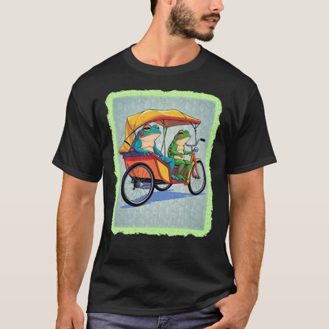 Camiseta Ranas En Un Gráfico Rickshaw (Anverso)
