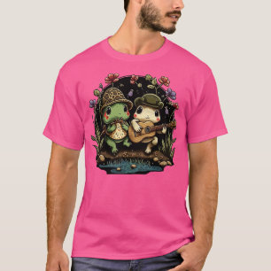 Camiseta ranas estéticas tocando música