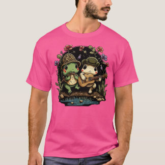 Camiseta ranas estéticas tocando música