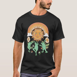 Camiseta Ranas Indie Groovy Hippie Vintage de 70 Danzando e