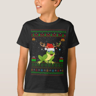 Camiseta Ranas Lover Reindeer Santa Hat Pareja Rana Fea