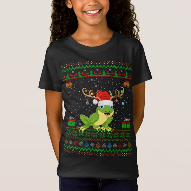 Camiseta Ranas Lover Reindeer Santa Hat Pareja Rana Fea (Anverso)