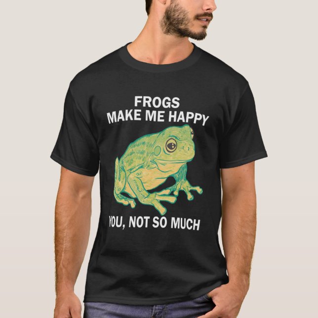 Camiseta Ranas Me hacen feliz no tanto Frog Amphibia (Anverso)