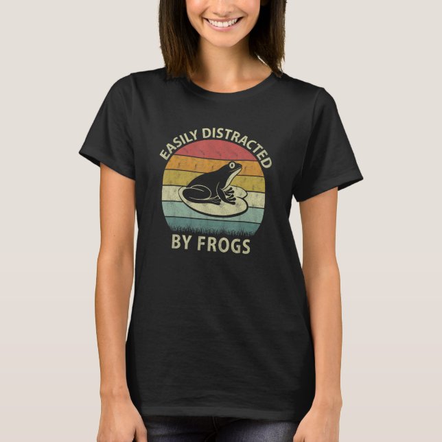 Camiseta Ranas Retro Fácilmente Distraídas Por Ranas (Anverso)