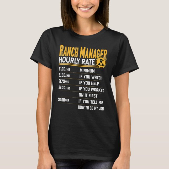 Camiseta Ranch Manager Hourrate - Gestor de ranchamiento di (Anverso)