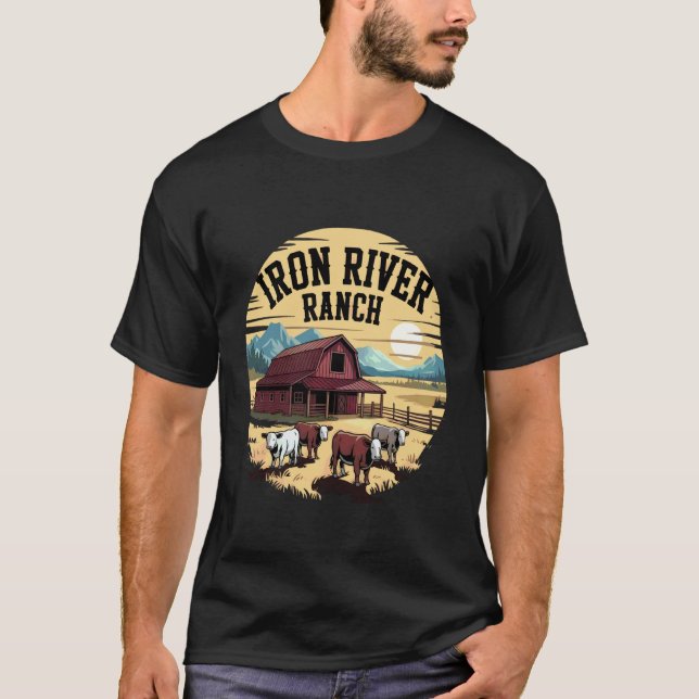 Camiseta Rancho Iron River Ganado Vacuno Ganado Occidental  (Anverso)