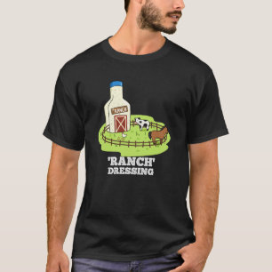 Camiseta Rancho Vestido Gracioso Pun de Comida Oscuro BG