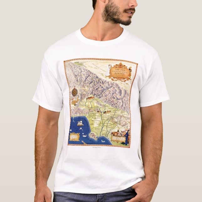 Camiseta Ranchos españoles y mexicanos del mapa de Los (Anverso)