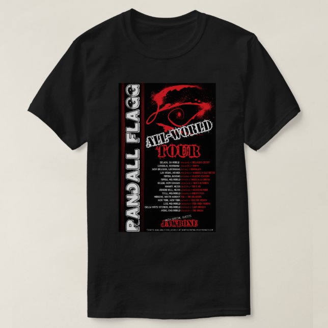 Camiseta Randall Flagg World Tour - Cámaras de estilo Metal (Diseño del anverso)