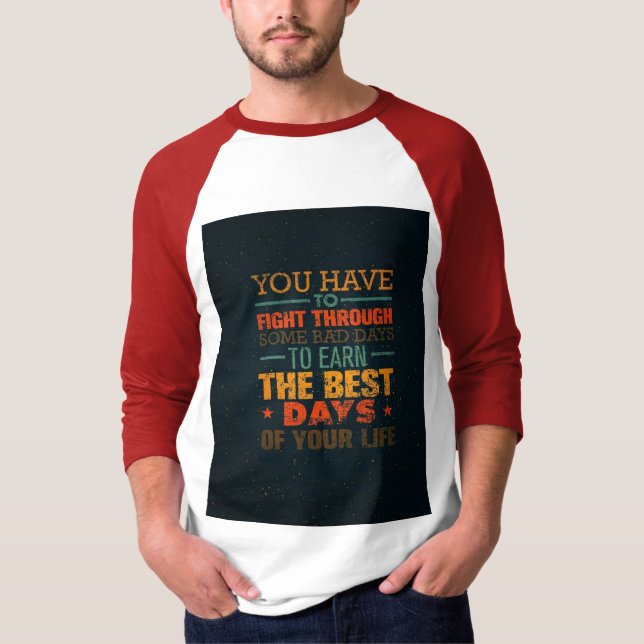 Camiseta Rangal 3/4 para hombres básica (Anverso)