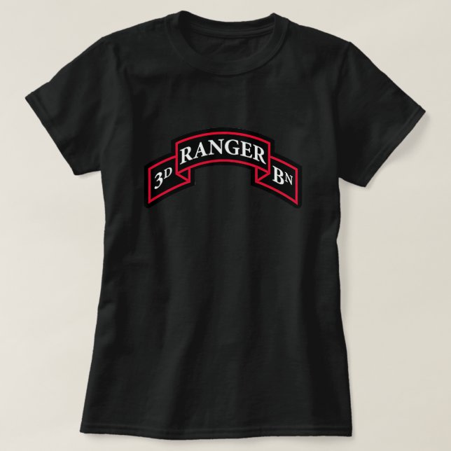 Camiseta Ranger del ejército 3er Ranger Batallón Scroll (Diseño del anverso)