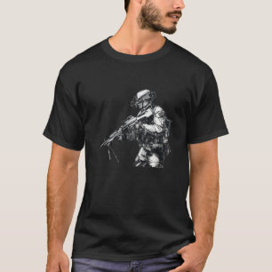 Camiseta Ranger Night Vision Hand Drawing Army Soldado del 