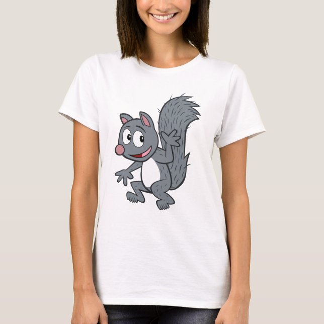 Camiseta Ranger Rick | Gray Squirrel Waving (Anverso)
