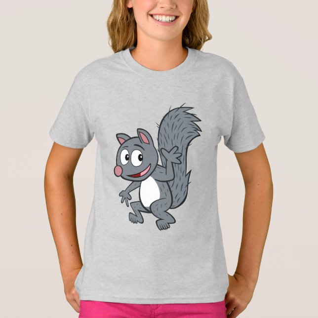 Camiseta Ranger Rick | Gray Squirrel Waving (Anverso)
