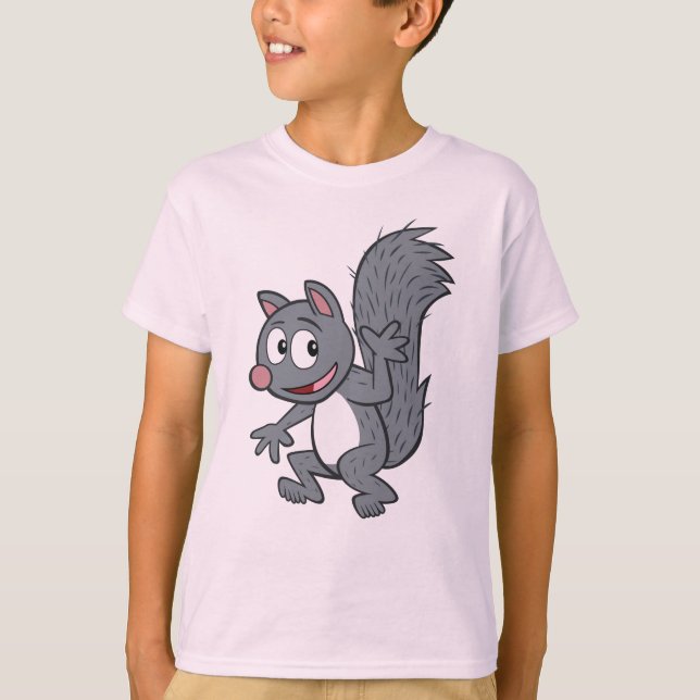 Camiseta Ranger Rick | Gray Squirrel Waving (Anverso)