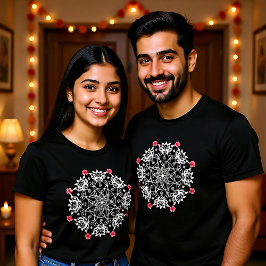 Camiseta Rangoli blanco con hibisco
