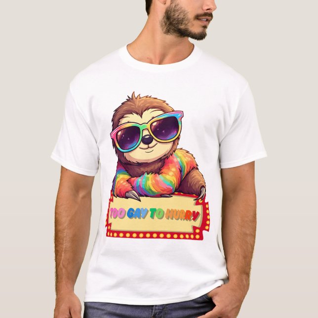 Camiseta Ranura de arco iris LGBT (Anverso)